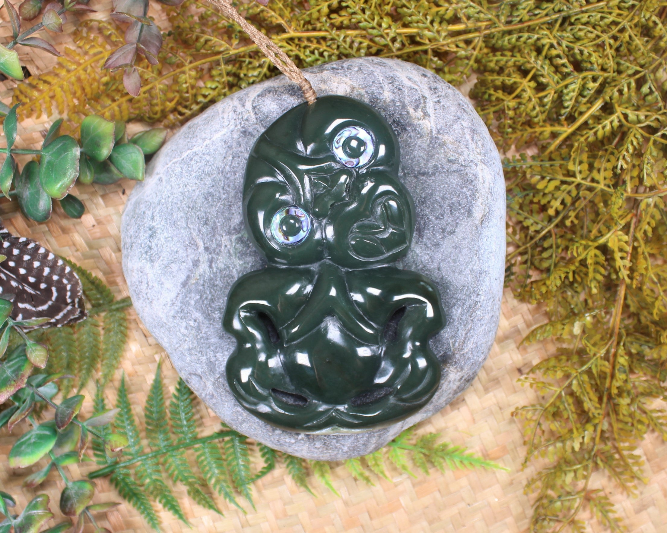 Hei Tiki carved from Kawakawa Pounamu - NZ Greenstone