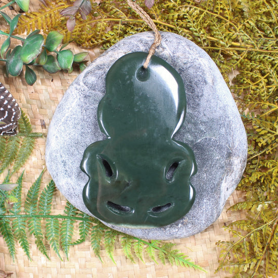 Hei Tiki carved from Kawakawa Pounamu - NZ Greenstone