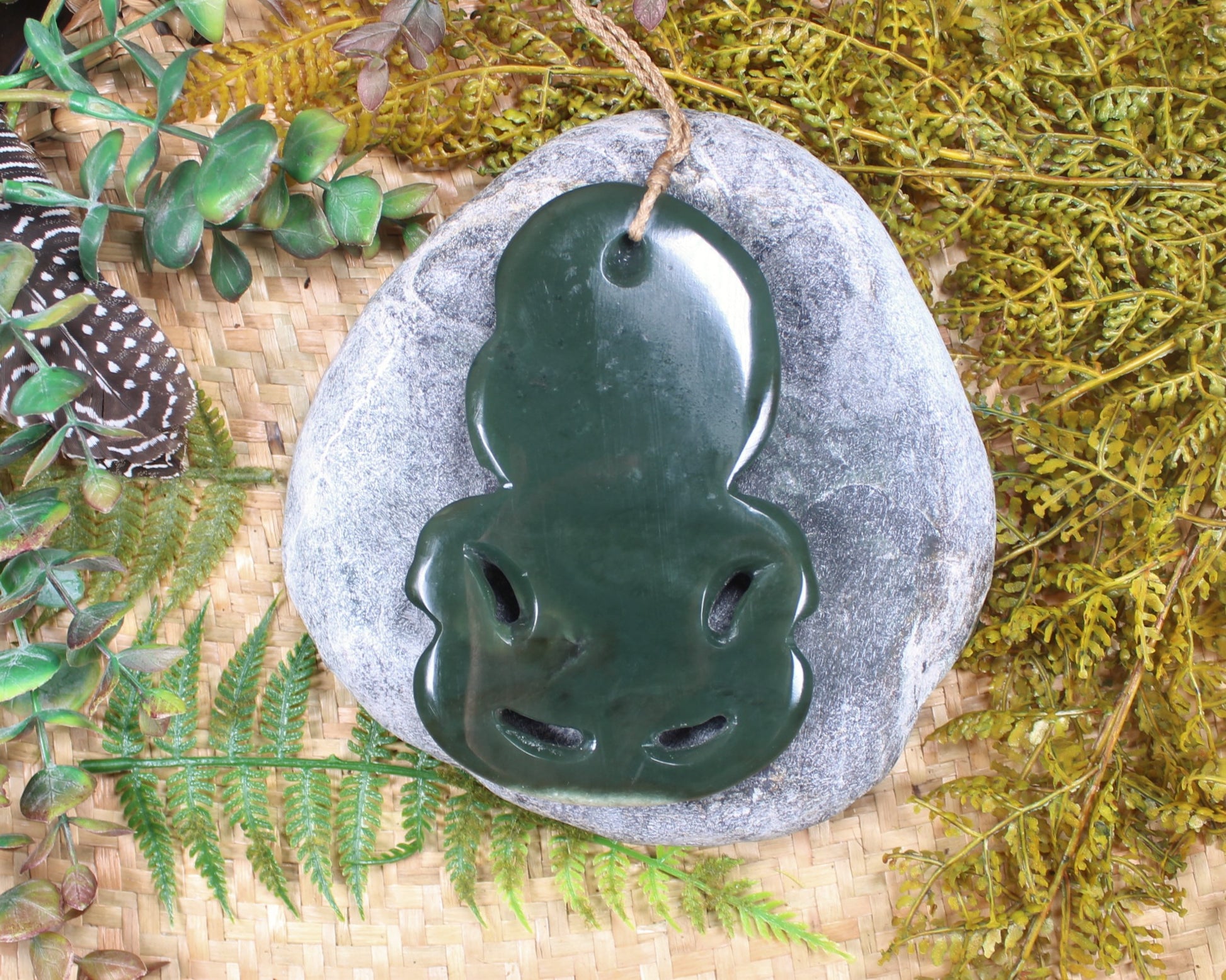 Hei Tiki carved from Kawakawa Pounamu - NZ Greenstone