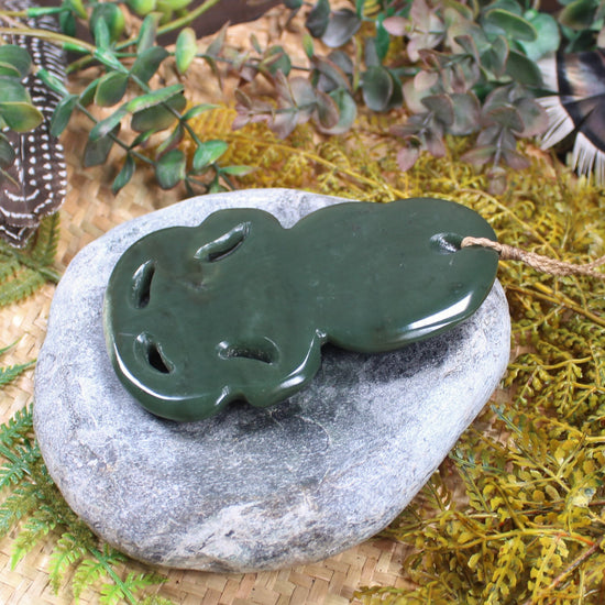 Hei Tiki carved from Kawakawa Pounamu - NZ Greenstone