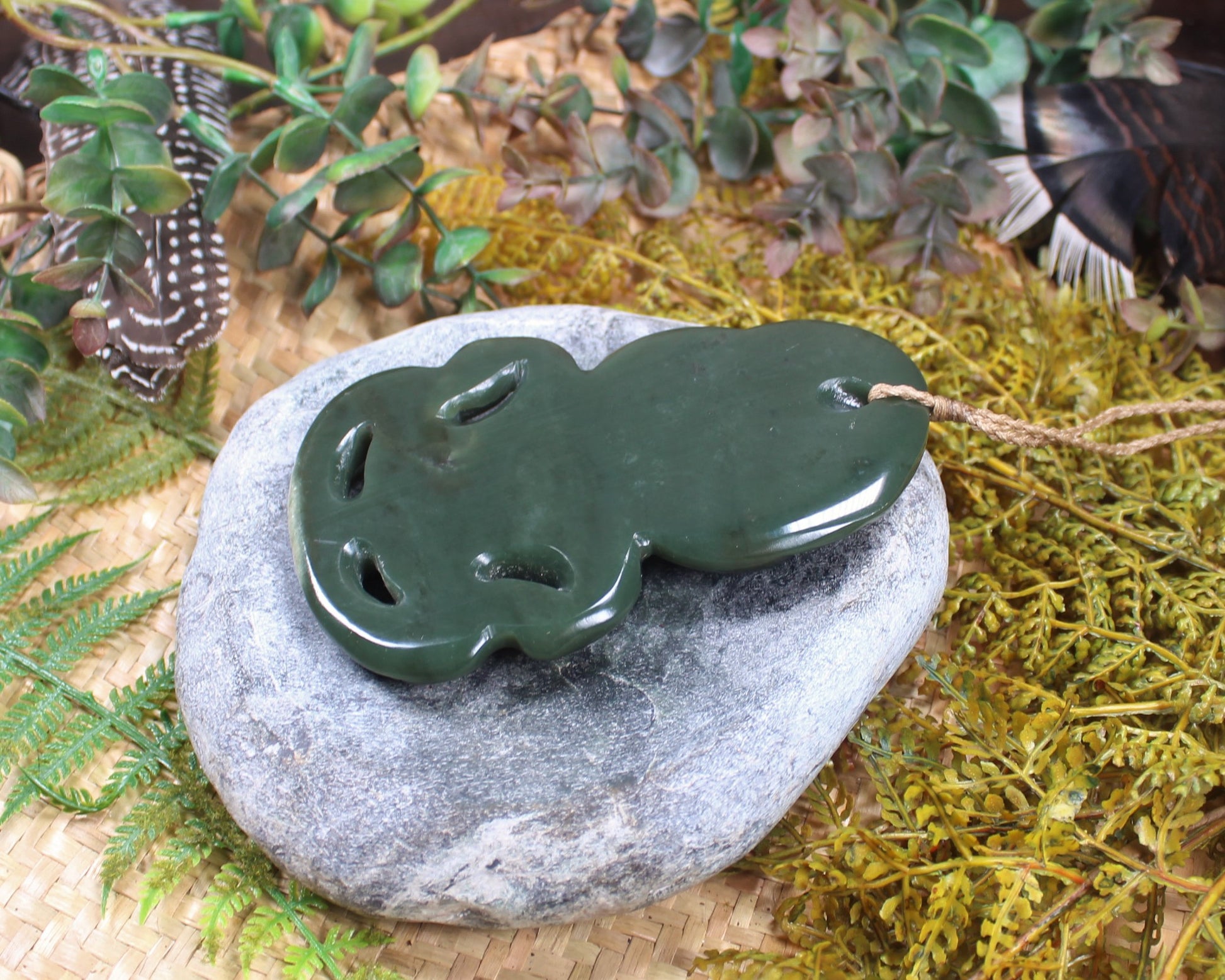 Hei Tiki carved from Kawakawa Pounamu - NZ Greenstone
