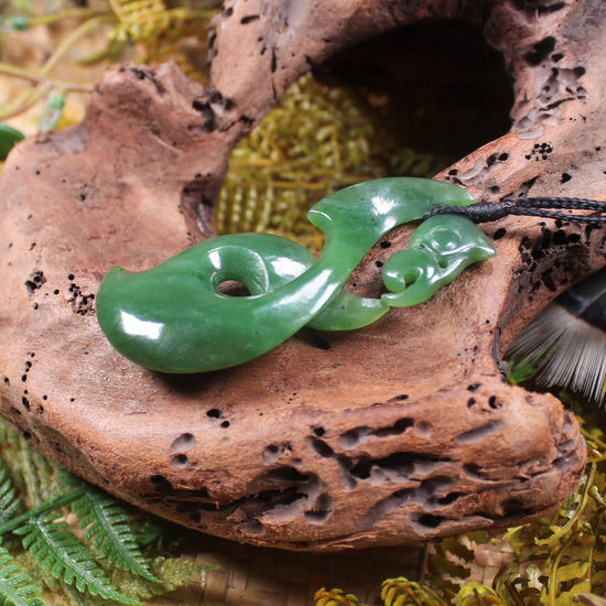 Manaia carved from Hapopo Pounamu - NZ Greenstone