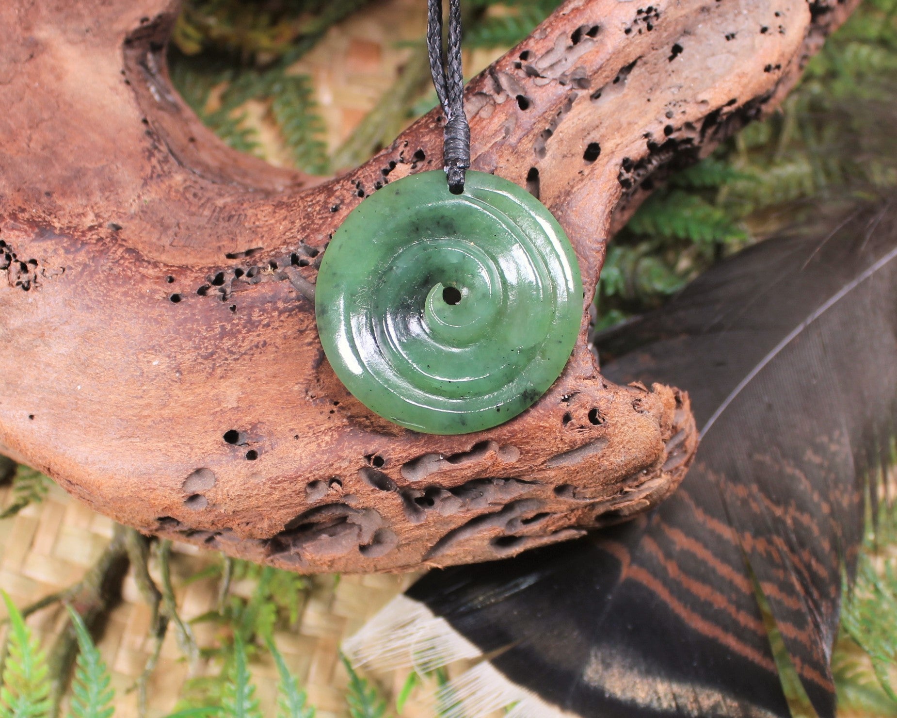 Koru carved from Hapopo Pounamu - NZ Greenstone