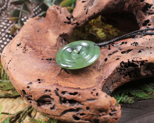 Koru carved from Hapopo Pounamu - NZ Greenstone