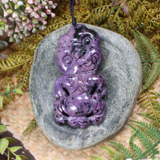 Hei Tiki carved from Russian Charoite