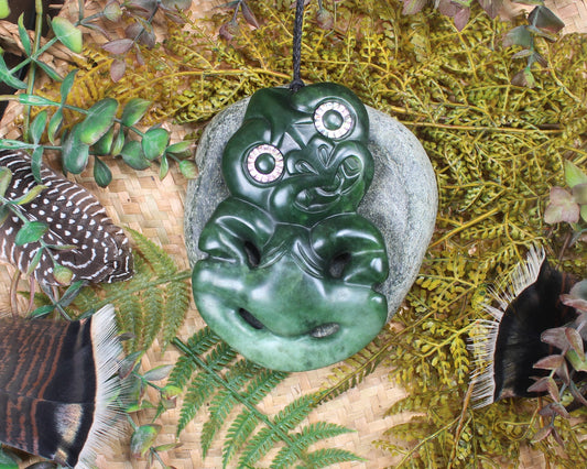 Hei Tiki carved from Kawakawa Pounamu - NZ Greenstone
