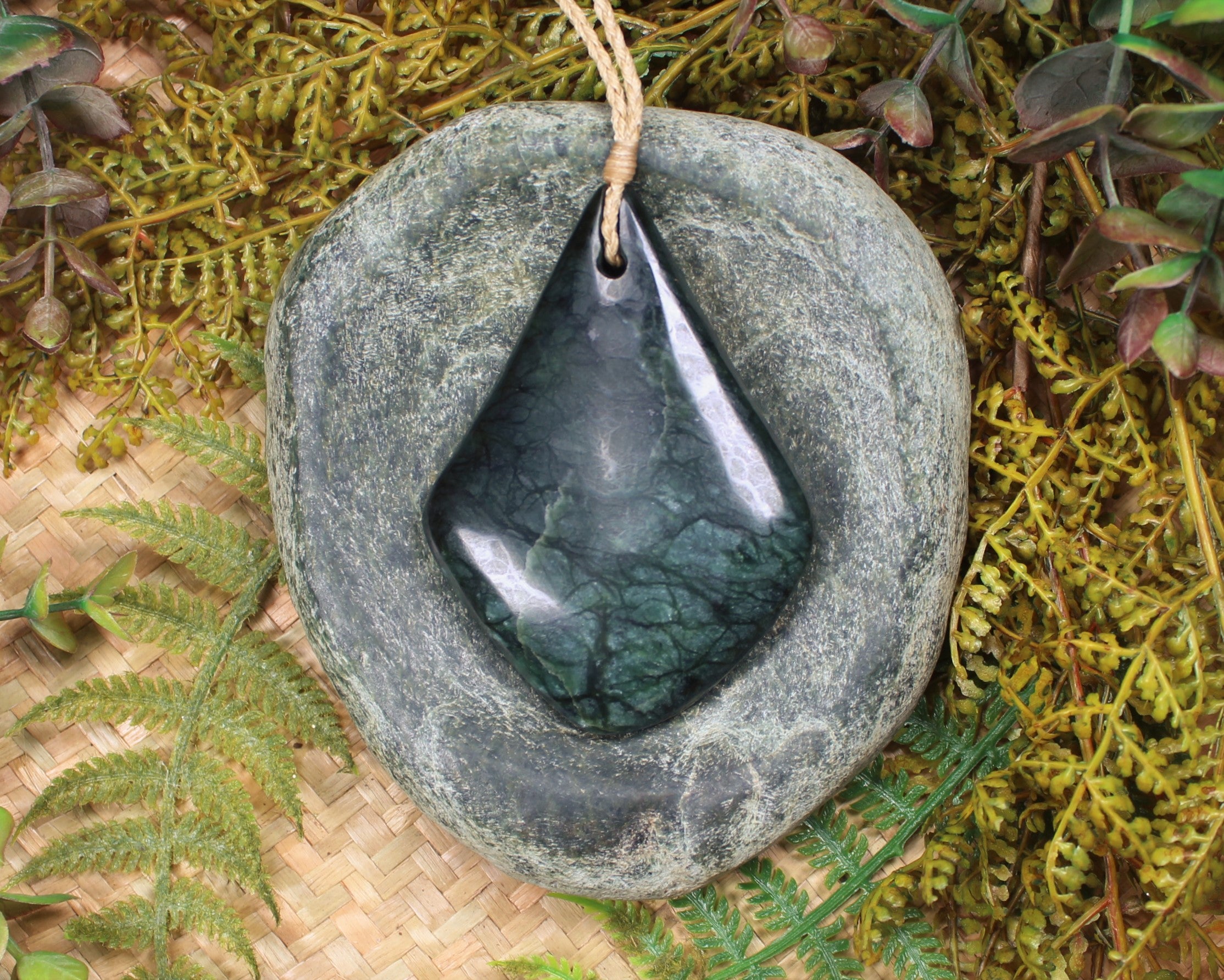 Roimata or Teardrop carved from NZ Serpentine