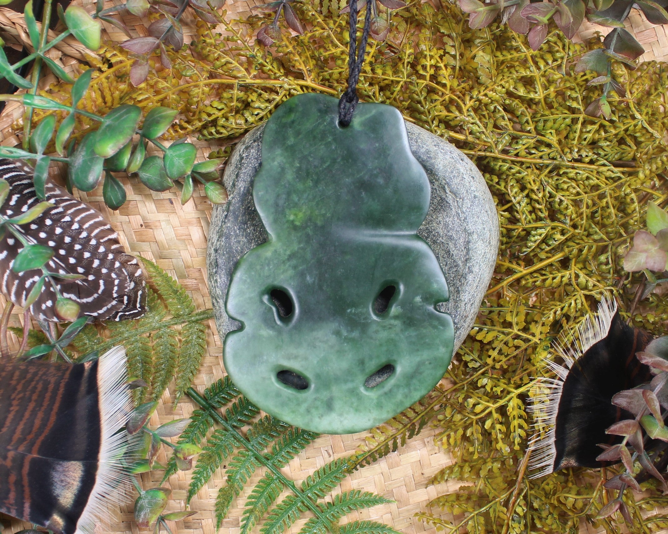 Hei Tiki carved from Kawakawa Pounamu - NZ Greenstone