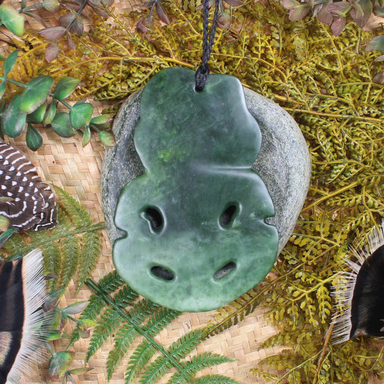 Hei Tiki carved from Kawakawa Pounamu - NZ Greenstone