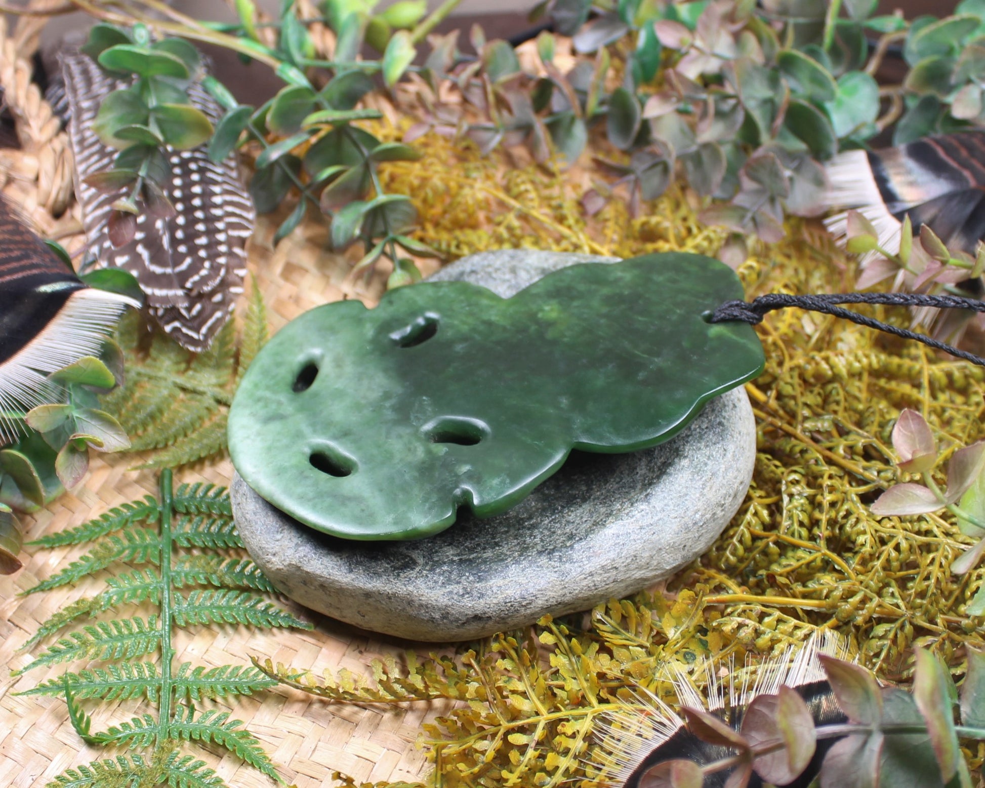 Hei Tiki carved from Kawakawa Pounamu - NZ Greenstone