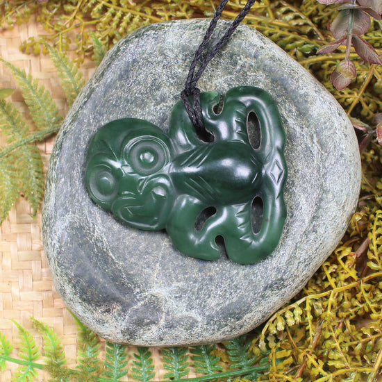 Hei Tiki carved from Kawakawa Pounamu - NZ Greenstone