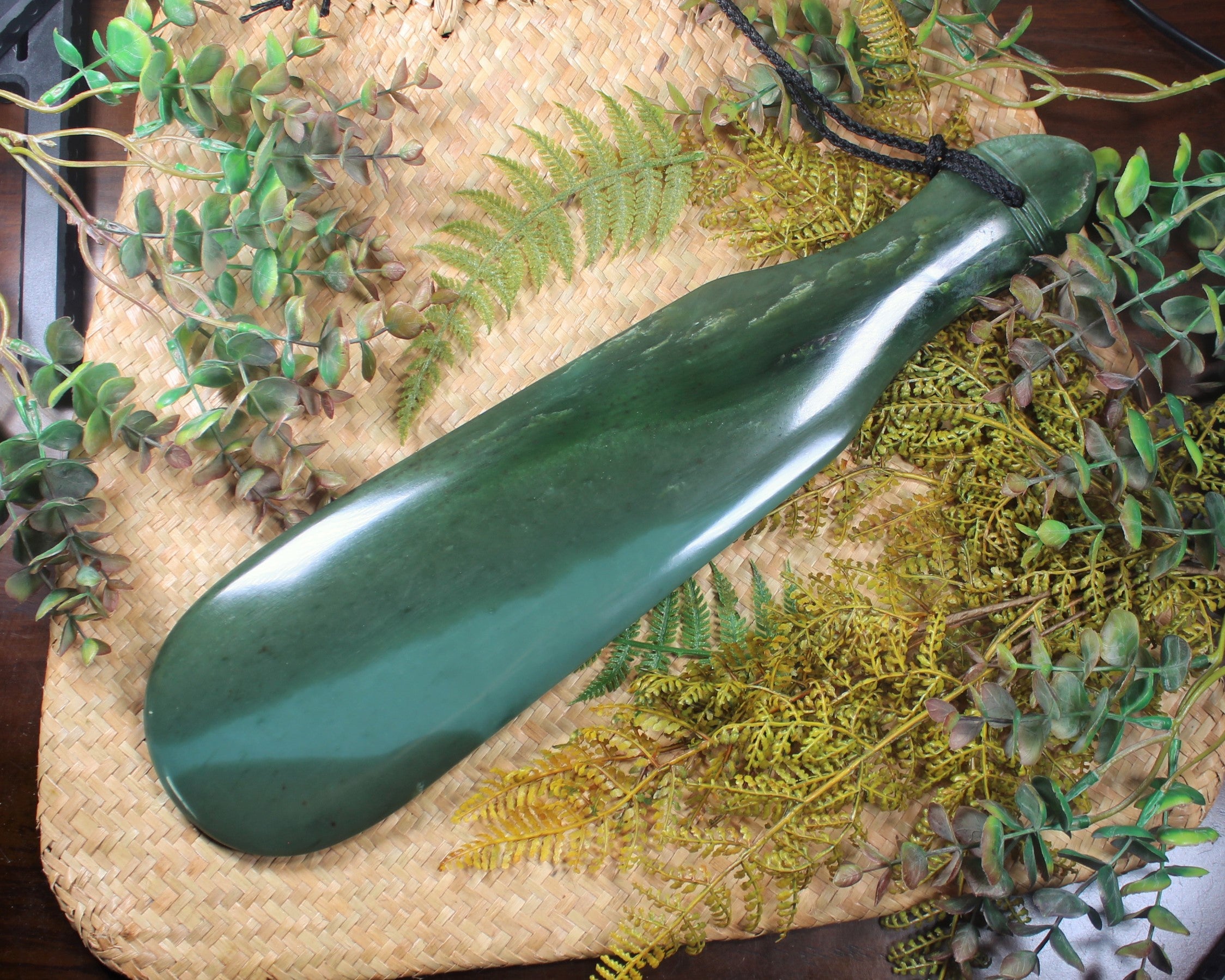 Mere or Patu carved from Inanga  Pounamu - NZ Greenstone