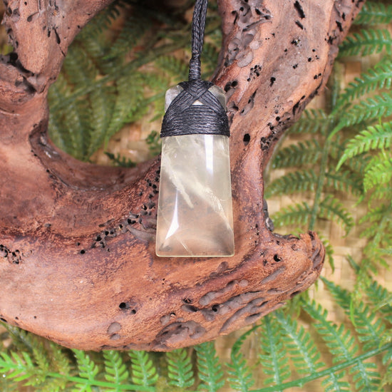 Lemon Quartz carved into a Toki or Adze
