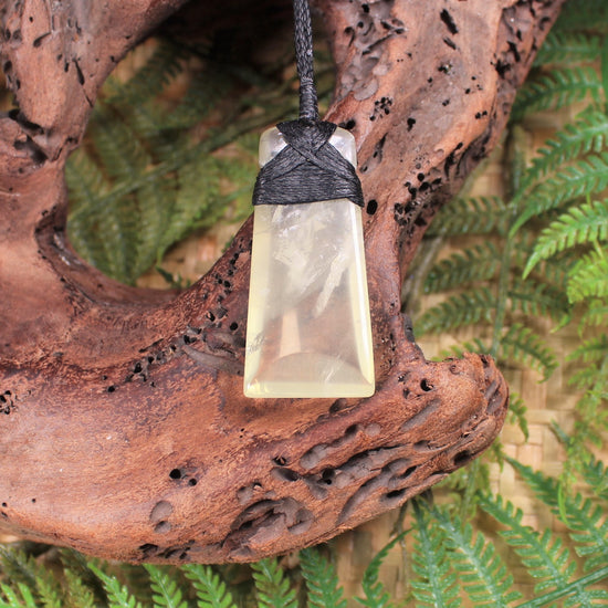 Lemon Quartz carved into a Toki or Adze