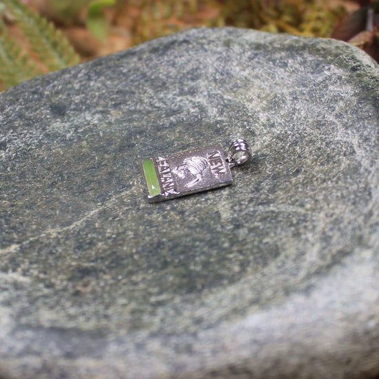 Sterling Silver Greenstone Pendant carved from Hapopo Pounamu - NZ Greenstone