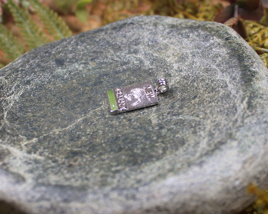 Sterling Silver Greenstone Pendant carved from Hapopo Pounamu - NZ Greenstone