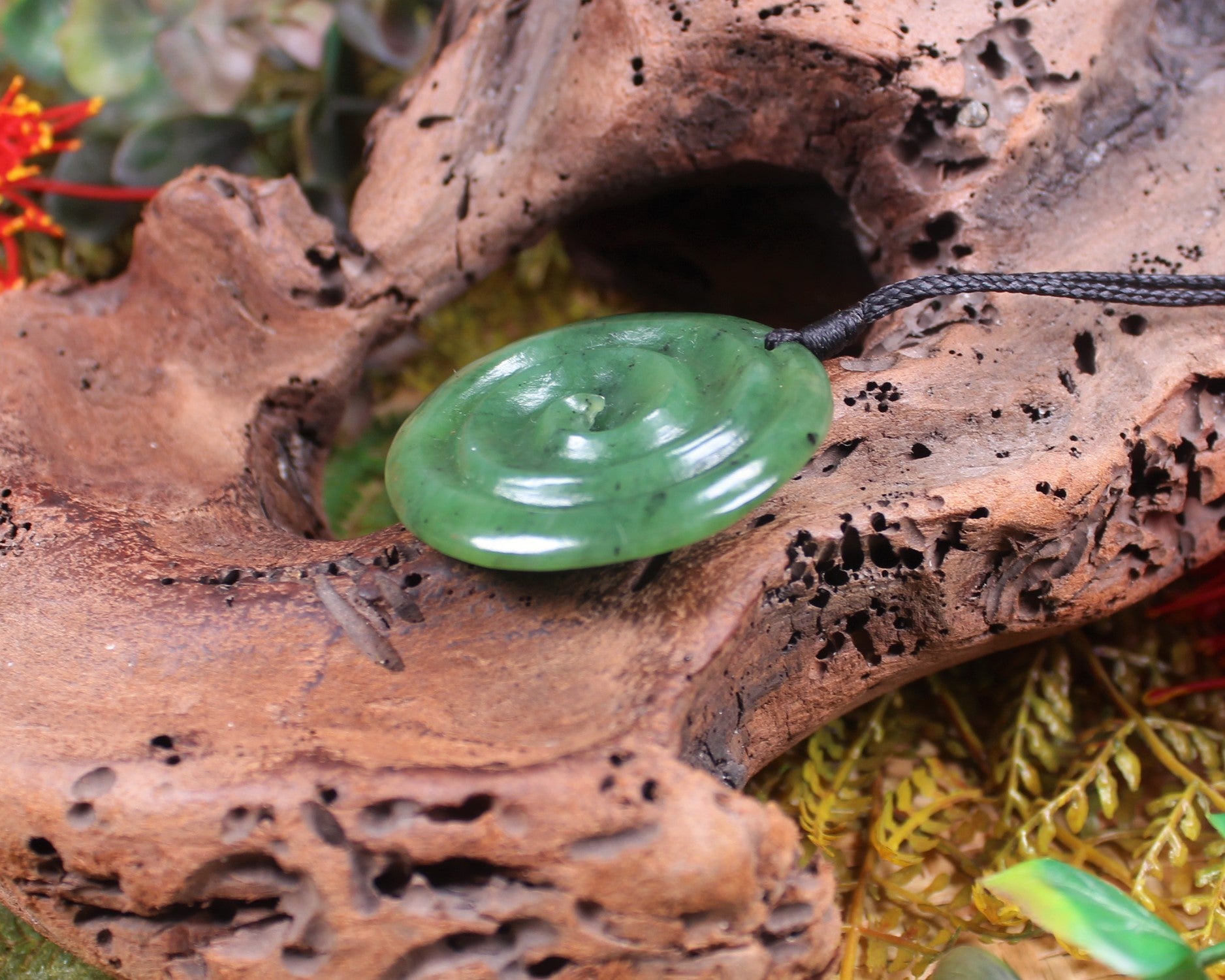 Koru carved from Hapopo Pounamu - NZ Greenstone
