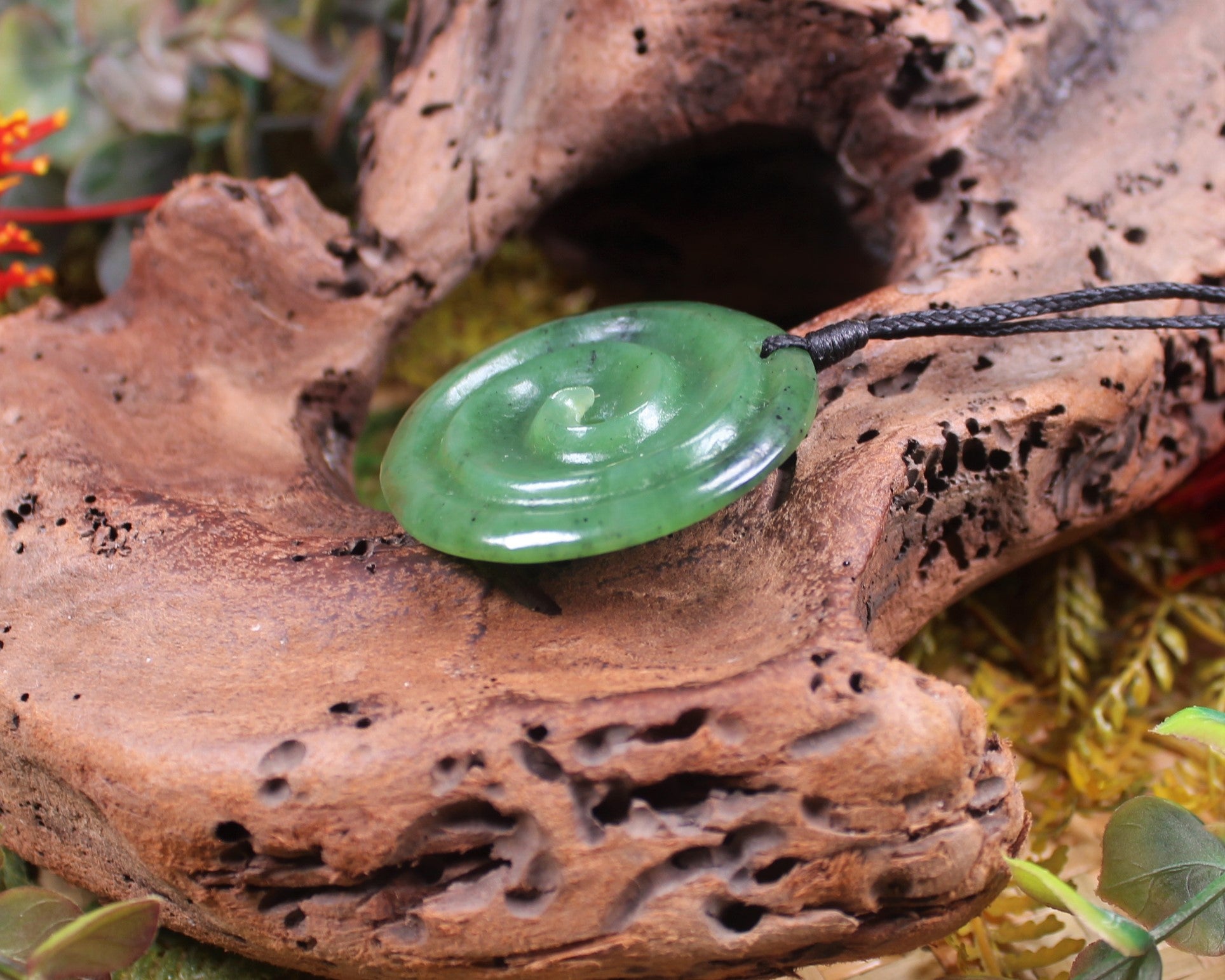 Koru carved from Hapopo Pounamu - NZ Greenstone