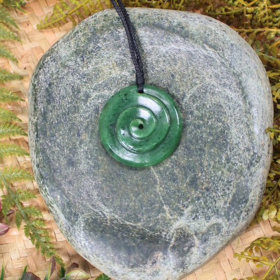 Koru carved from Hapopo Pounamu - NZ Greenstone