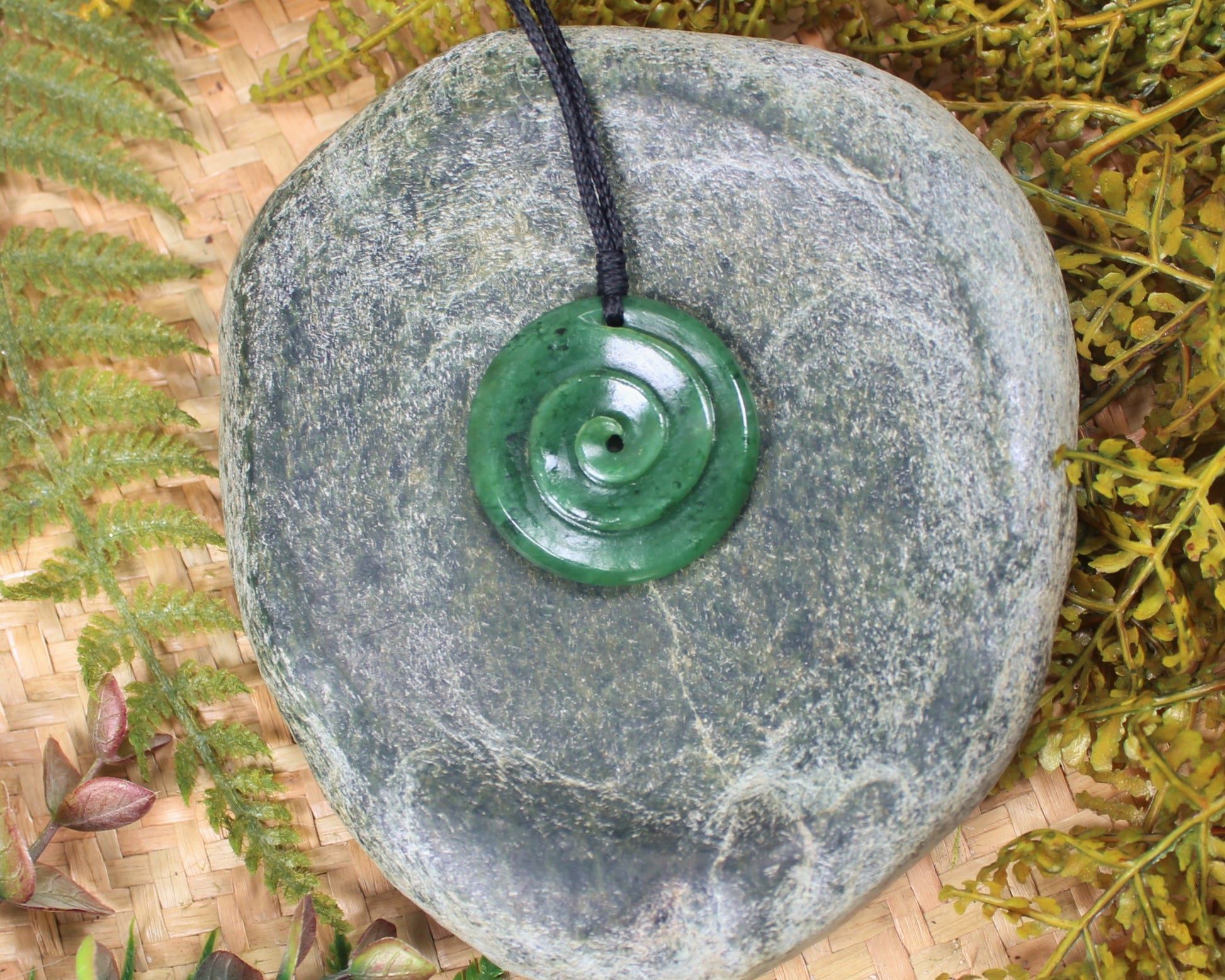 Koru carved from Hapopo Pounamu - NZ Greenstone