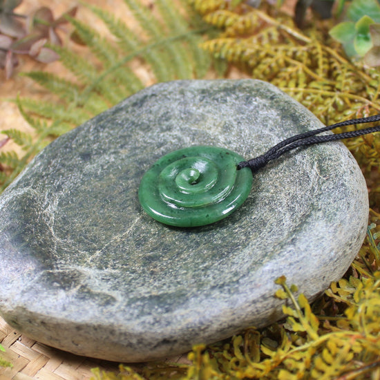 Koru carved from Hapopo Pounamu - NZ Greenstone