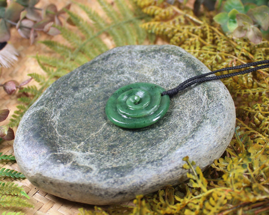 Koru carved from Hapopo Pounamu - NZ Greenstone