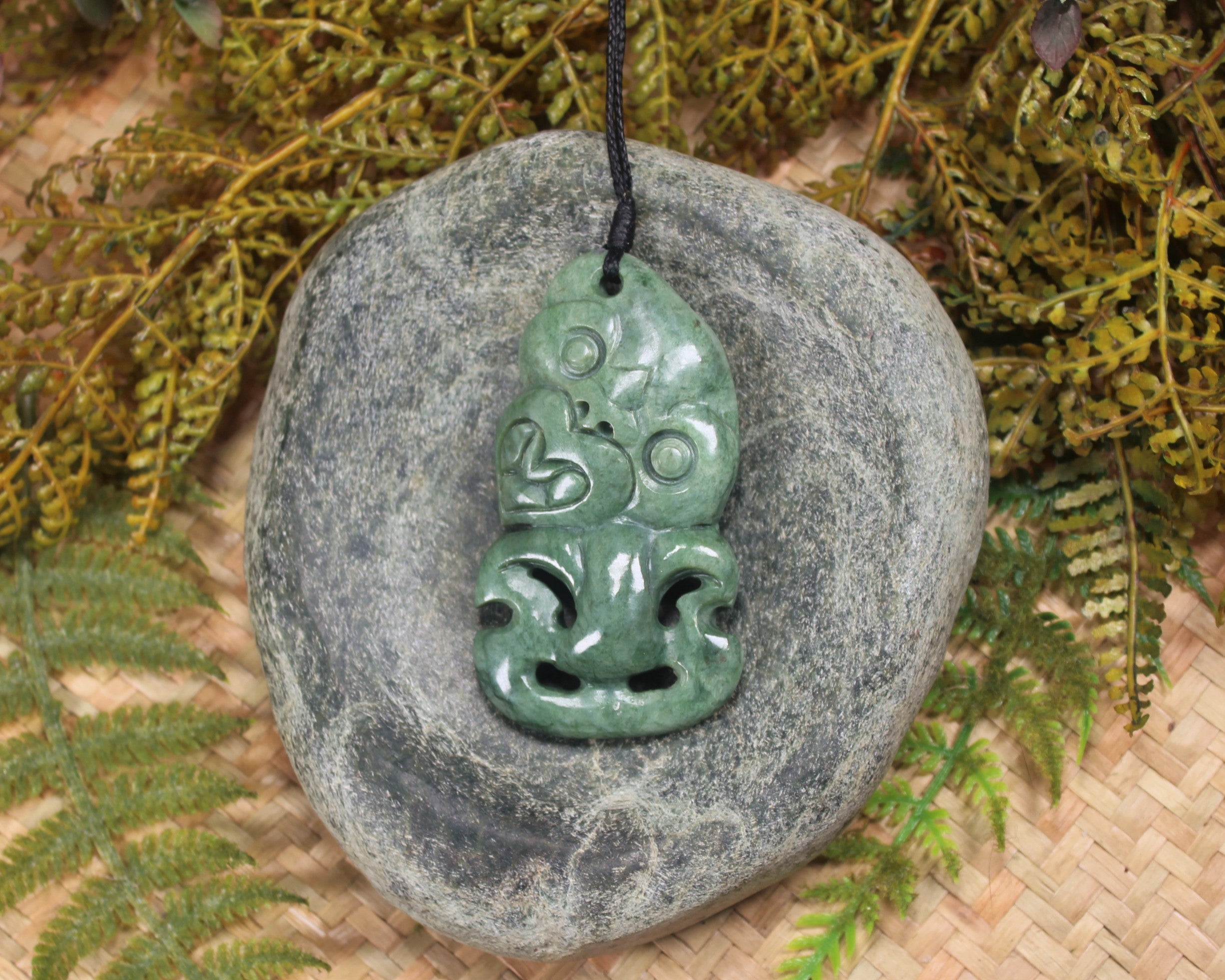 Hei Tiki carved from Inanga Pounamu - NZ Greenstone
