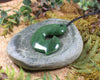 Hei Matau or Fish Hook carved from Hapopo Pounamu - NZ Greenstone