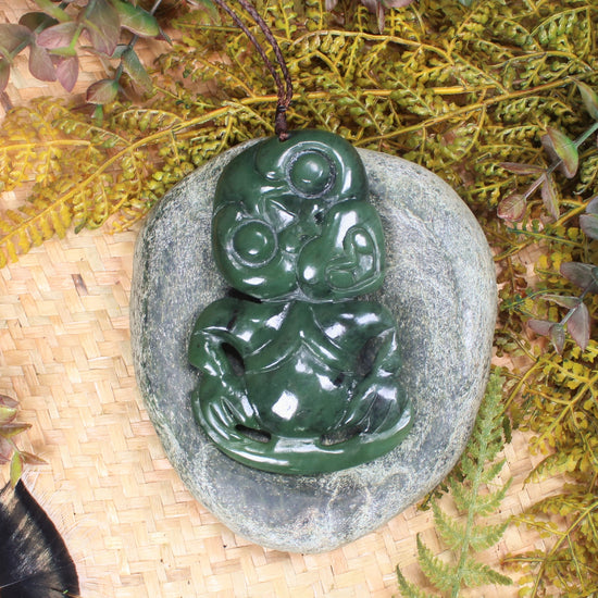 Hei Tiki carved from Hapopo Pounamu - NZ Greenstone