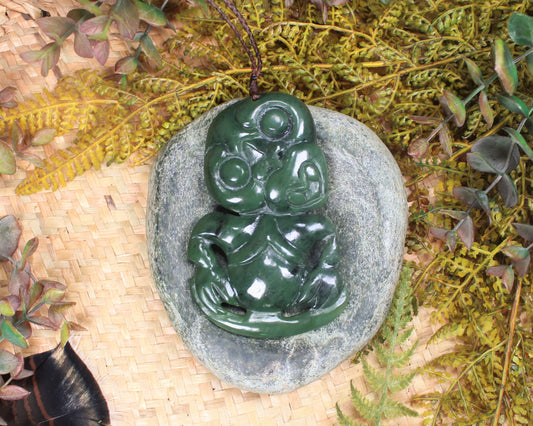 Hei Tiki carved from Hapopo Pounamu - NZ Greenstone