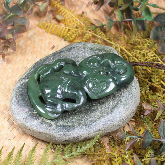 Hei Tiki carved from Hapopo Pounamu - NZ Greenstone