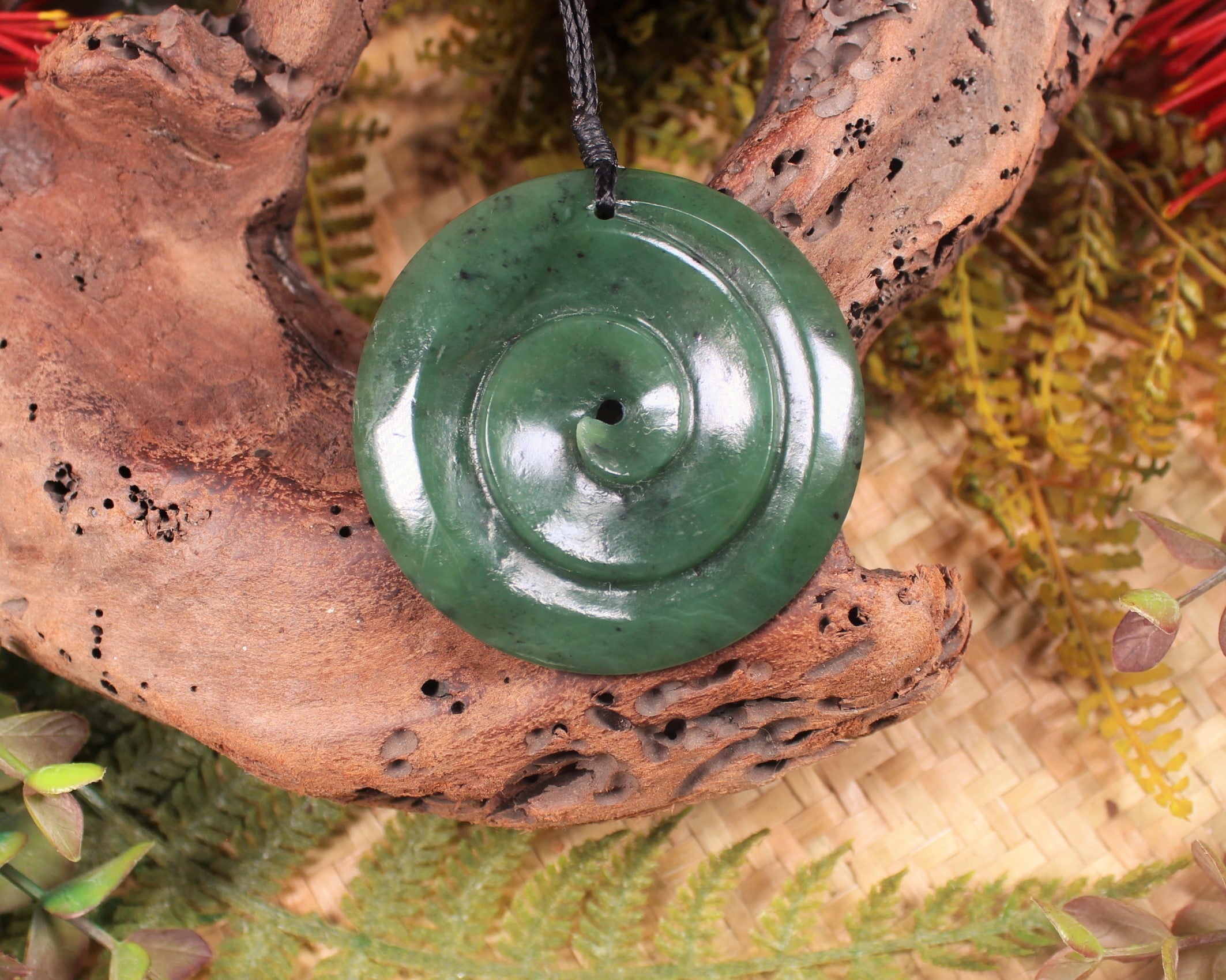 Koru carved from Hapopo Pounamu - NZ Greenstone