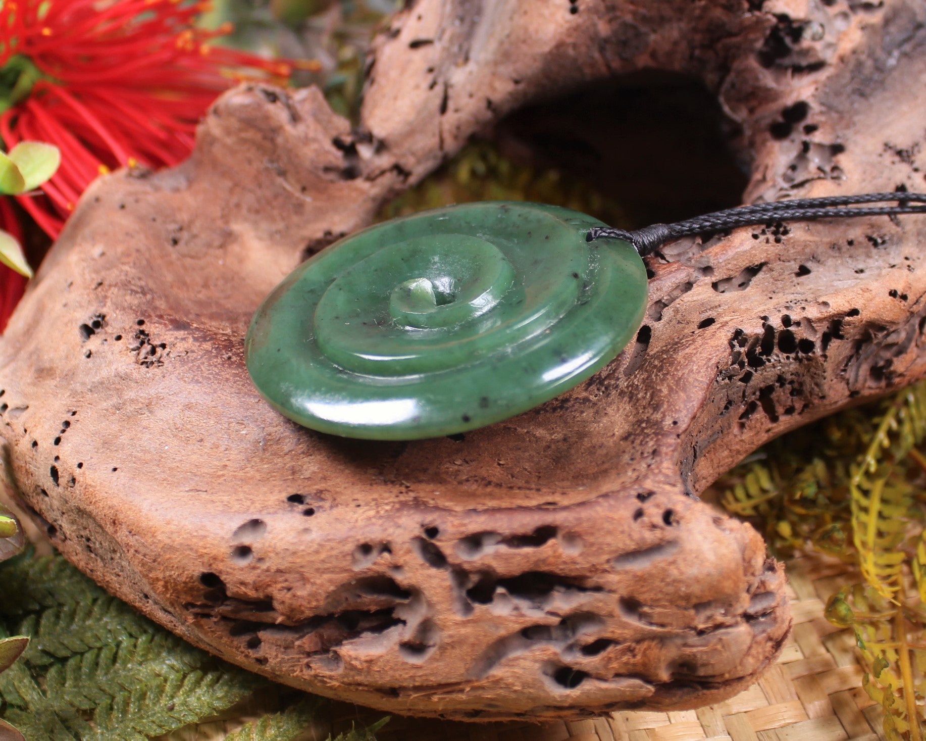 Koru carved from Hapopo Pounamu - NZ Greenstone