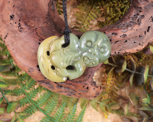 Hei Tiki carved from Inanga Pounamu - NZ Greenstone