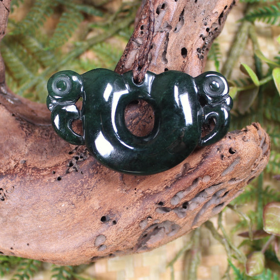 Pekapeka Pendant carved from Kawakawa Pounamu - NZ Greenstone