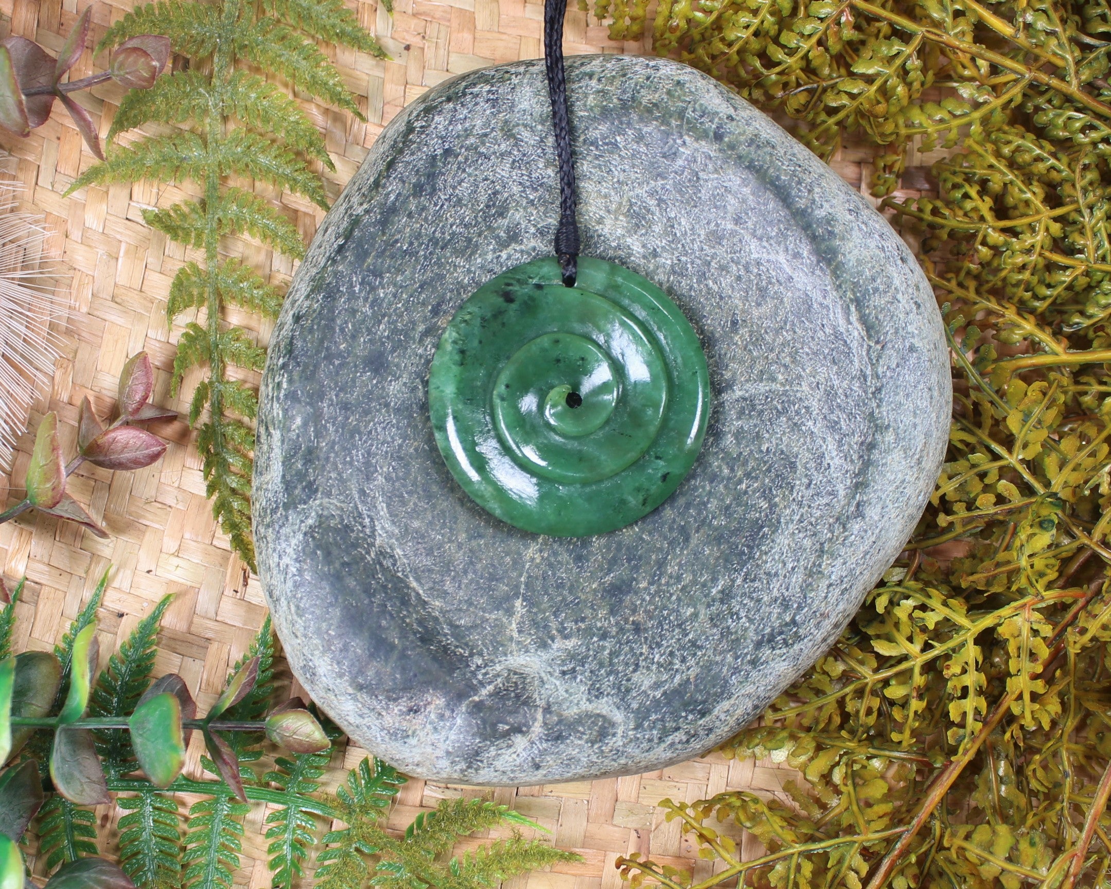 Koru carved from Hapopo Pounamu - NZ Greenstone