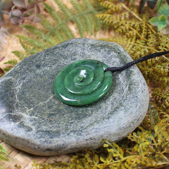 Koru carved from Hapopo Pounamu - NZ Greenstone