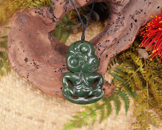 Hei Tiki carved from Hapopo Pounamu - NZ Greenstone