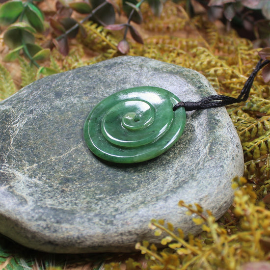 Koru carved from Hapopo Pounamu - NZ Greenstone