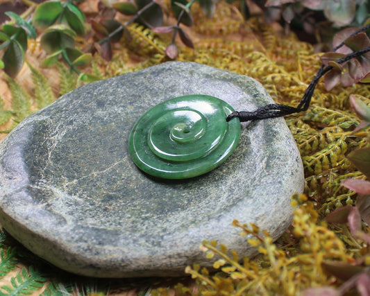 Koru carved from Hapopo Pounamu - NZ Greenstone
