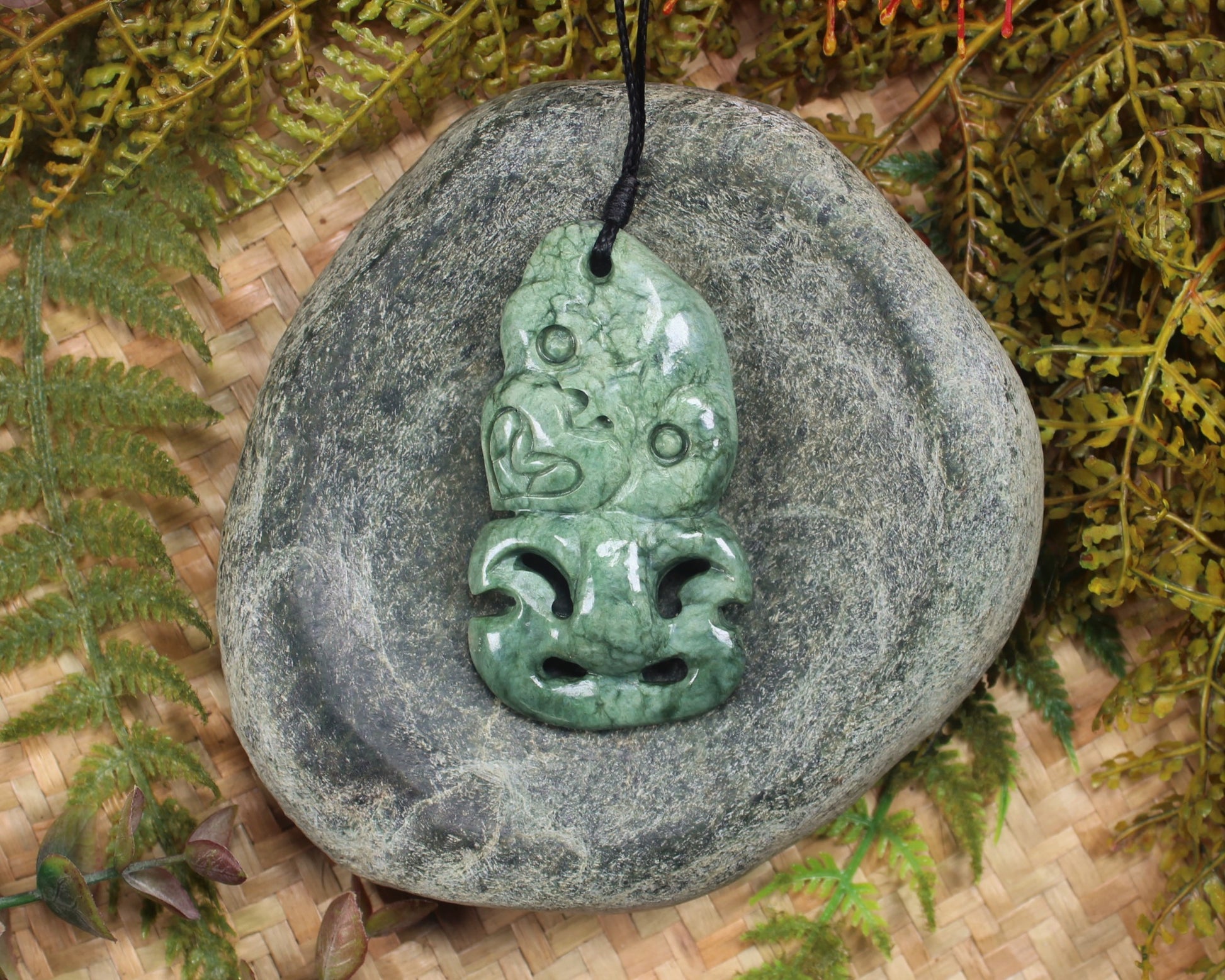 Hei Tiki carved from Inanga Pounamu - NZ Greenstone