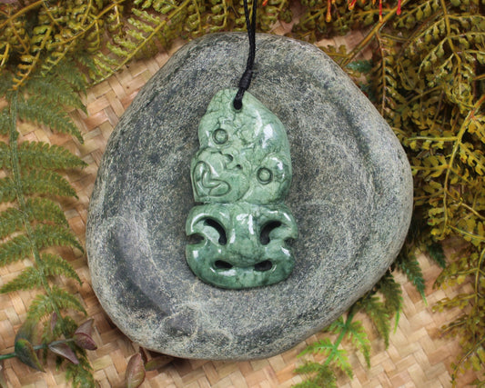 Hei Tiki carved from Inanga Pounamu - NZ Greenstone