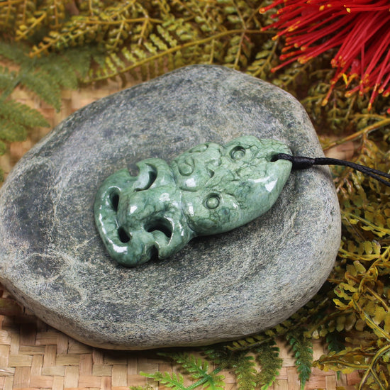 Hei Tiki carved from Inanga Pounamu - NZ Greenstone
