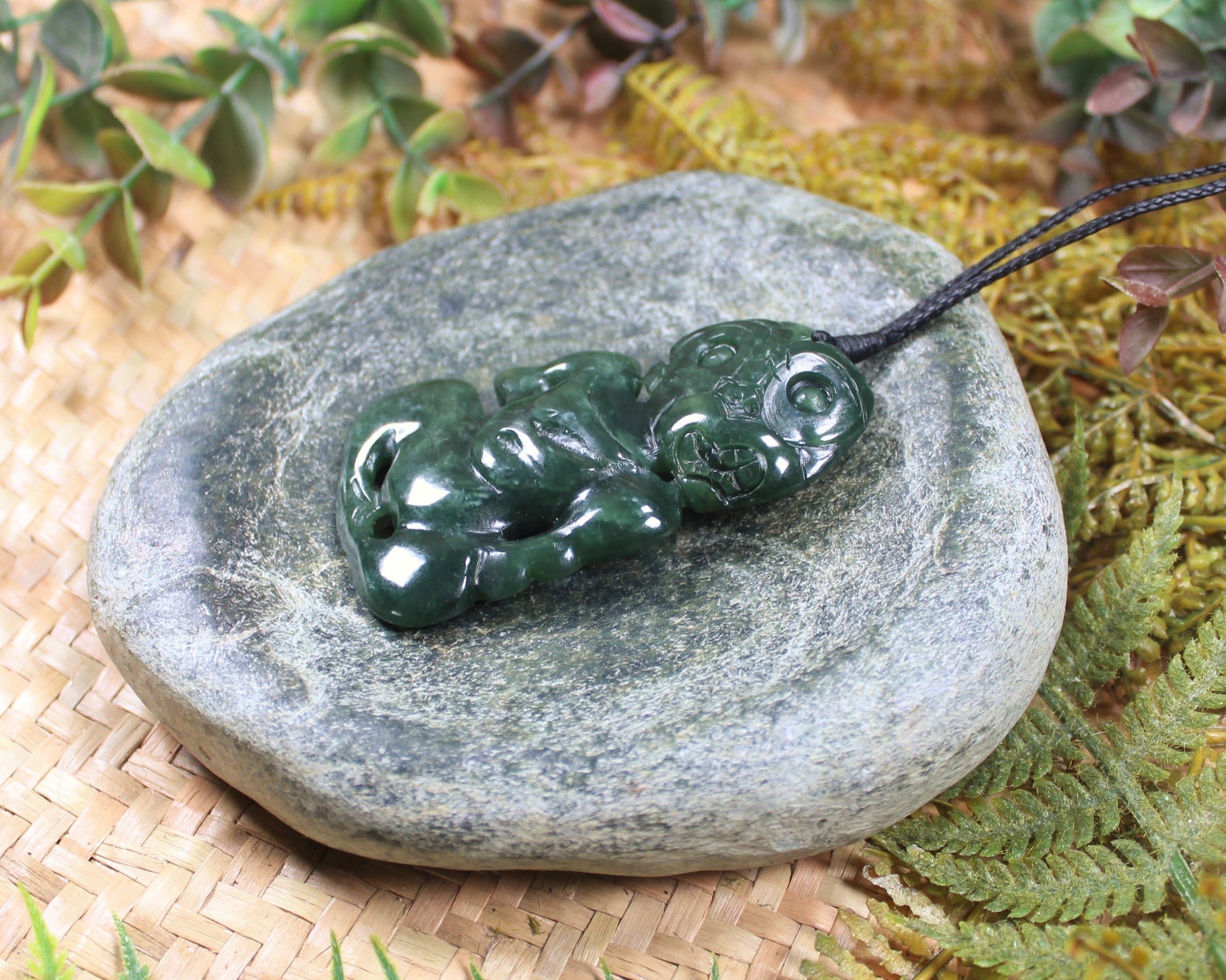 Hei Tiki carved from Kawakawa Pounamu - NZ Greenstone