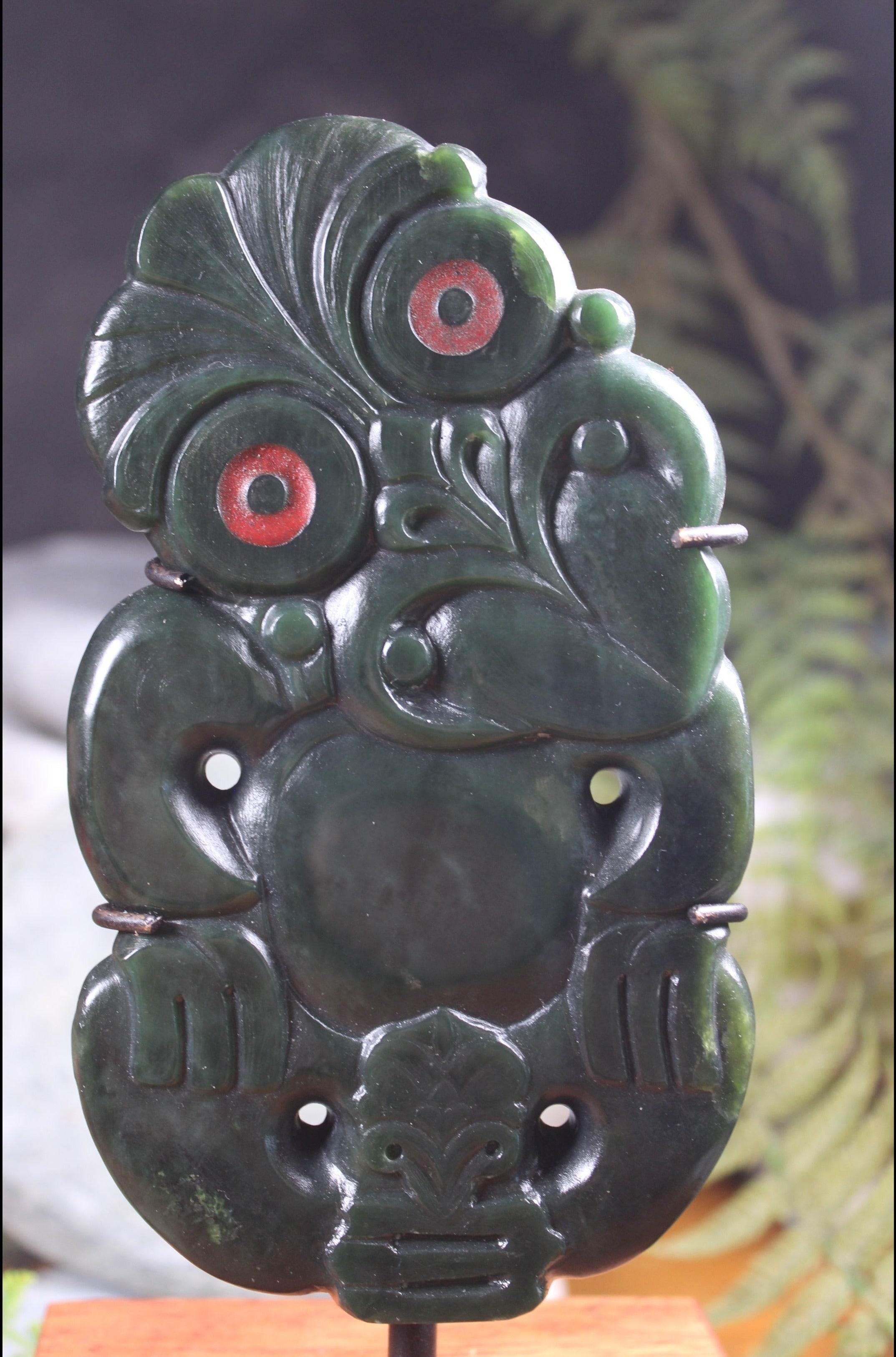 NZ Greenstone Tiki Sculpture (GS871) Kawakawa Pounamu
