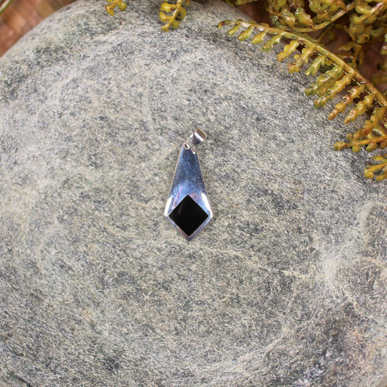 Australian Black Jade set into Sterling Silver pendant