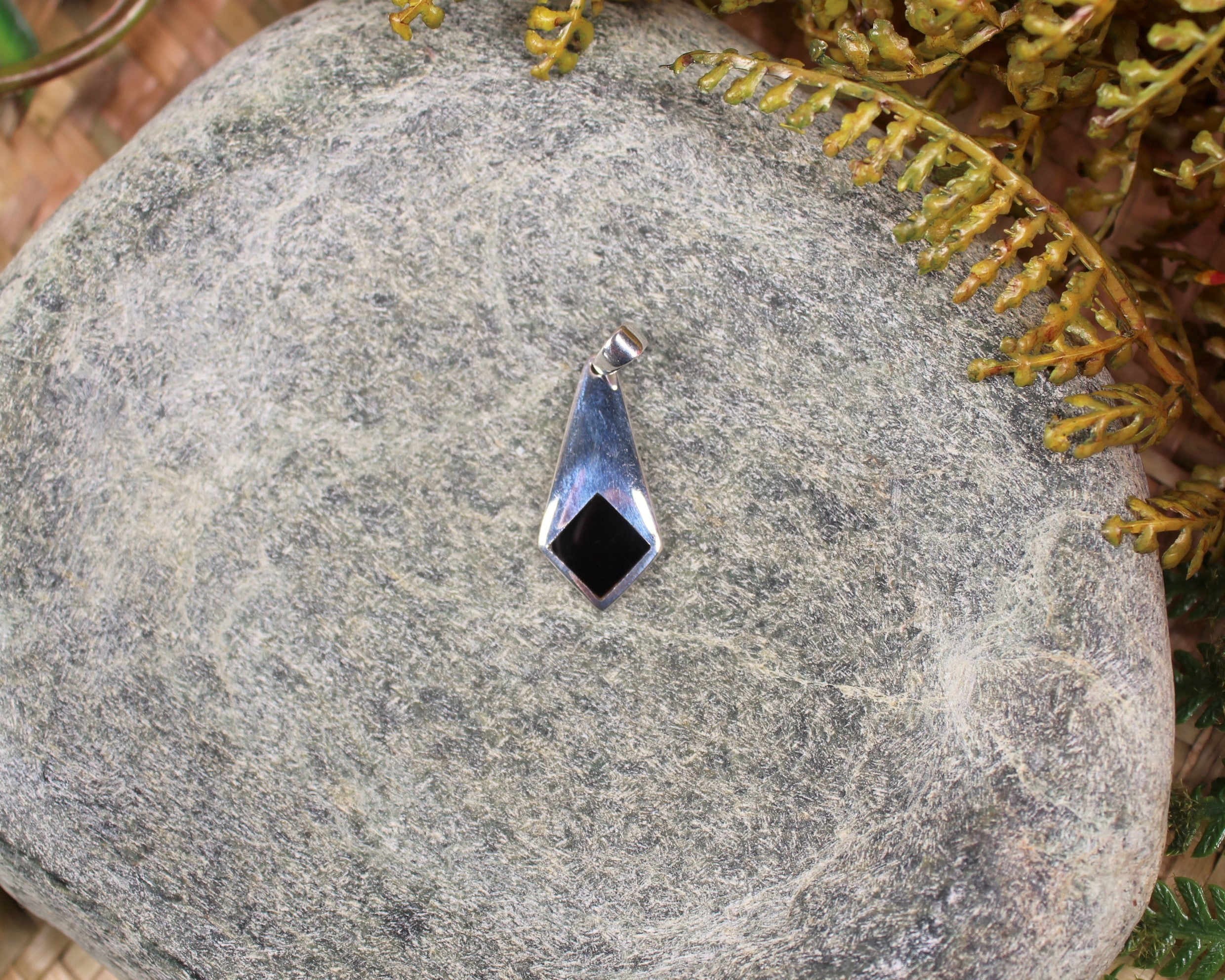 Australian Black Jade set into Sterling Silver pendant