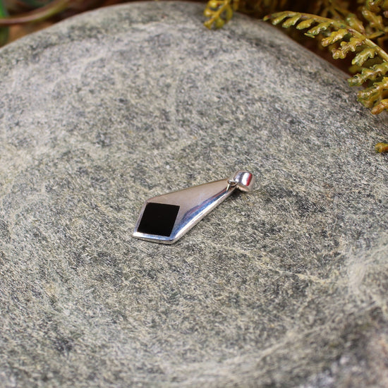 Australian Black Jade set into Sterling Silver pendant