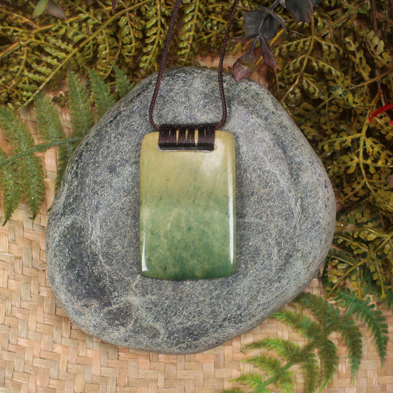 Toki or Adze Pendant carved from Flower Jade Pounamu - NZ Greenstone