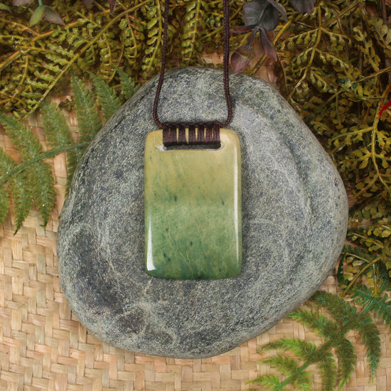 Toki or Adze Pendant carved from Flower Jade Pounamu - NZ Greenstone